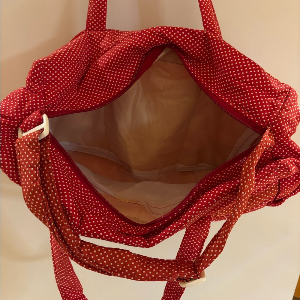 Red Polka Dot Women's Bag with Bunny Design.Has a plastic lining to protect.NWOT - Picture 4 of 5